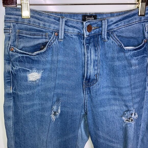 Simple Society Distressed Stretch Jeans Woman’s Size 9 - Picture 6 of 7